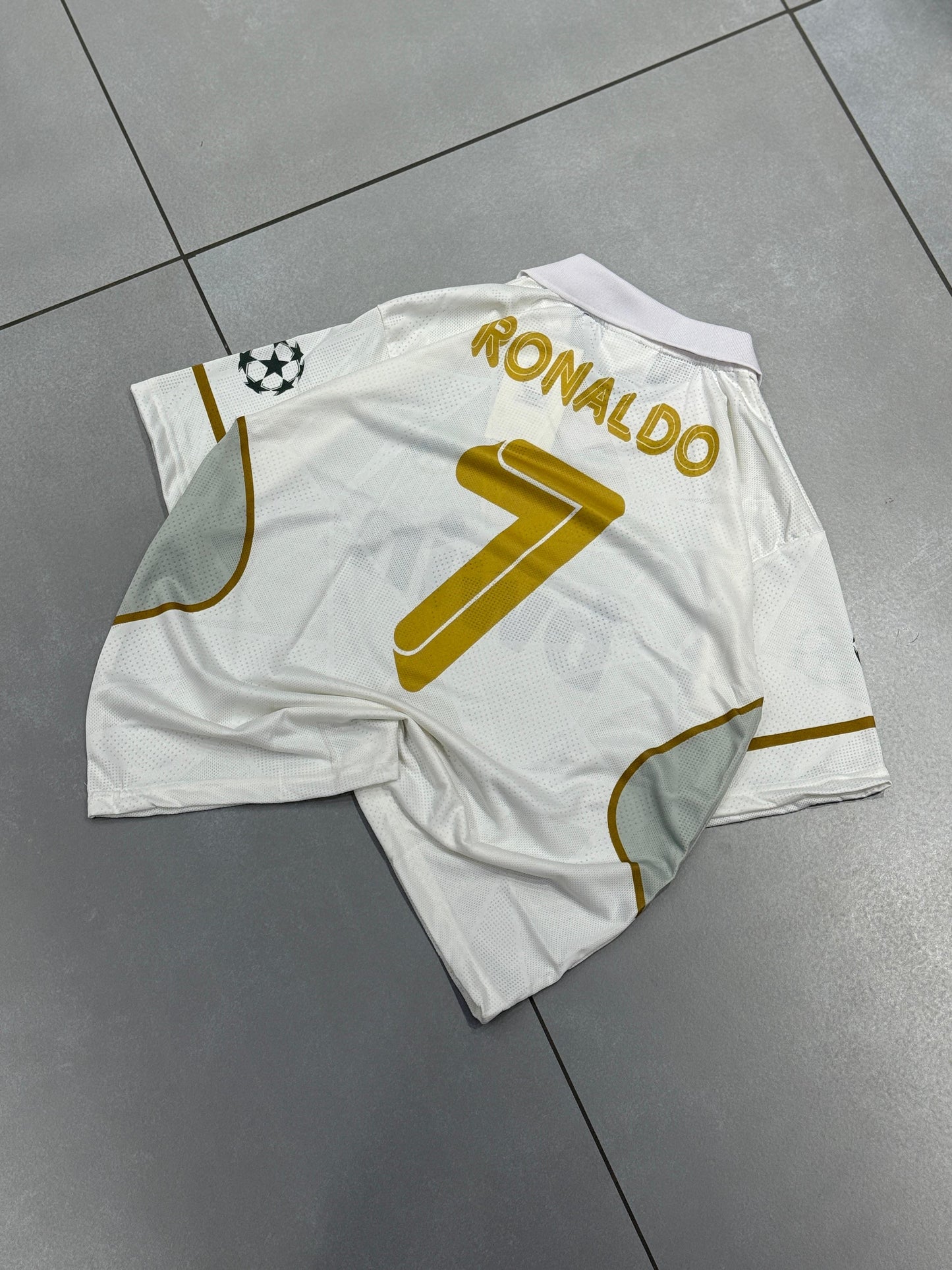 Real madrid 2011/12 Home Ronaldo Premium Quality Collar Five Sleeve Sublimation Jersey - Ms Retro Store