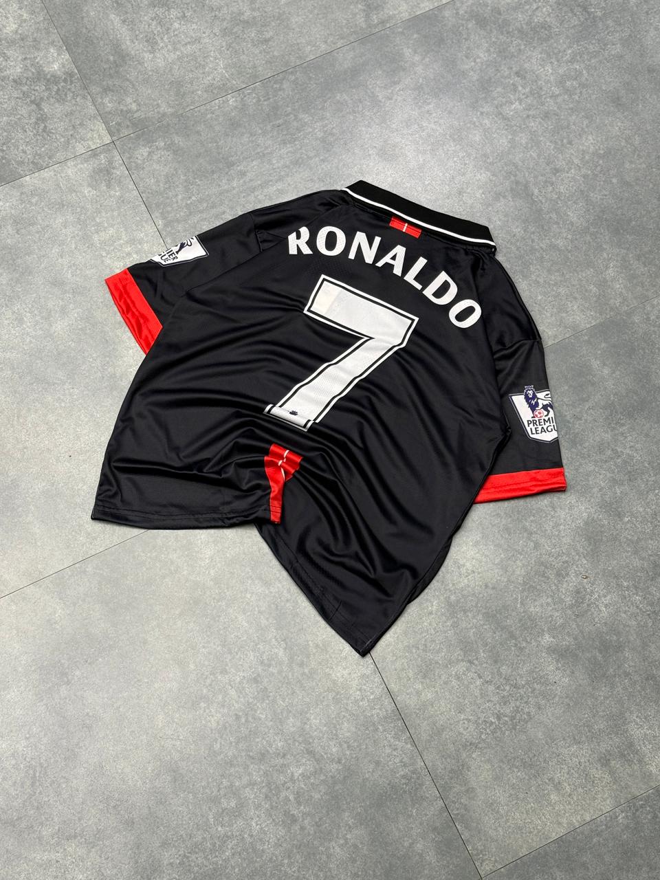 Manchester united 2007-08 away ronaldo edition Premium Quality Collar Five Sleeve Sublimation Jersey -
