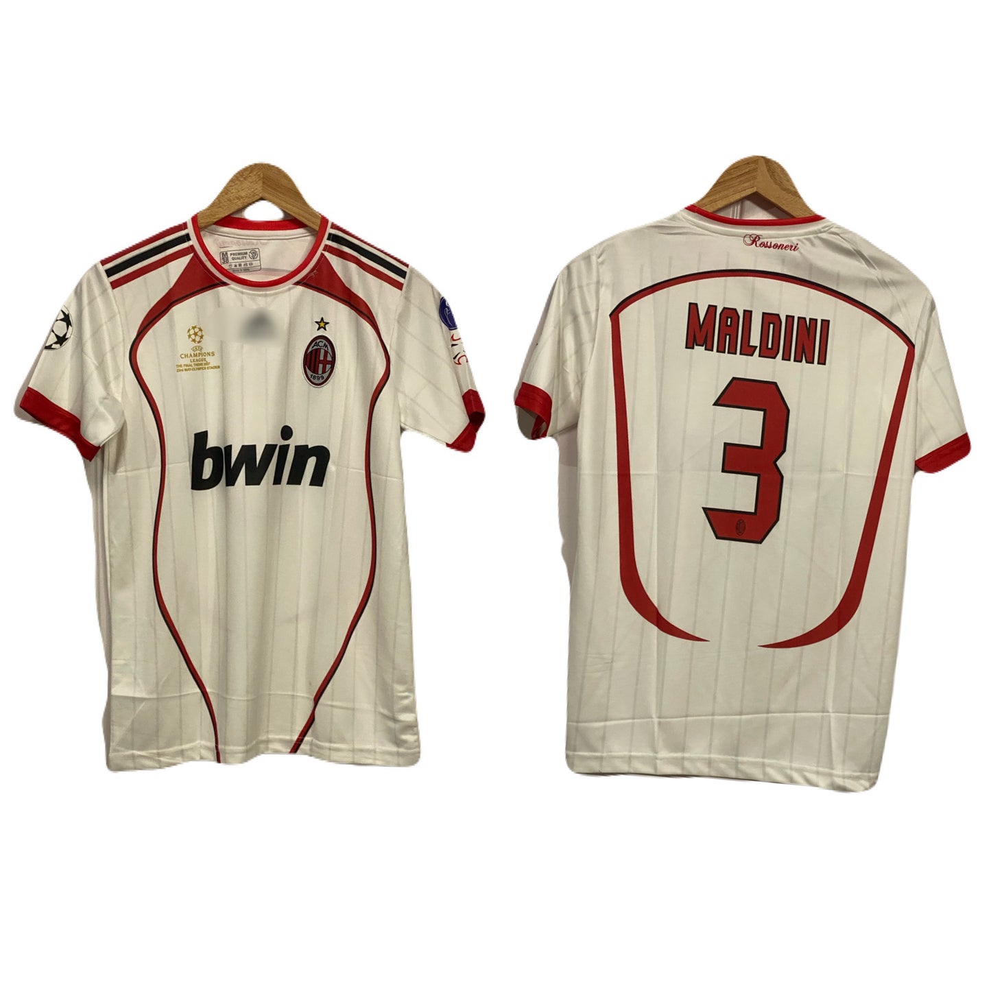 Ac Milan 2006-07 Away kit Maldini Half sleeve Embroidery - P113 - Ms Retro Store