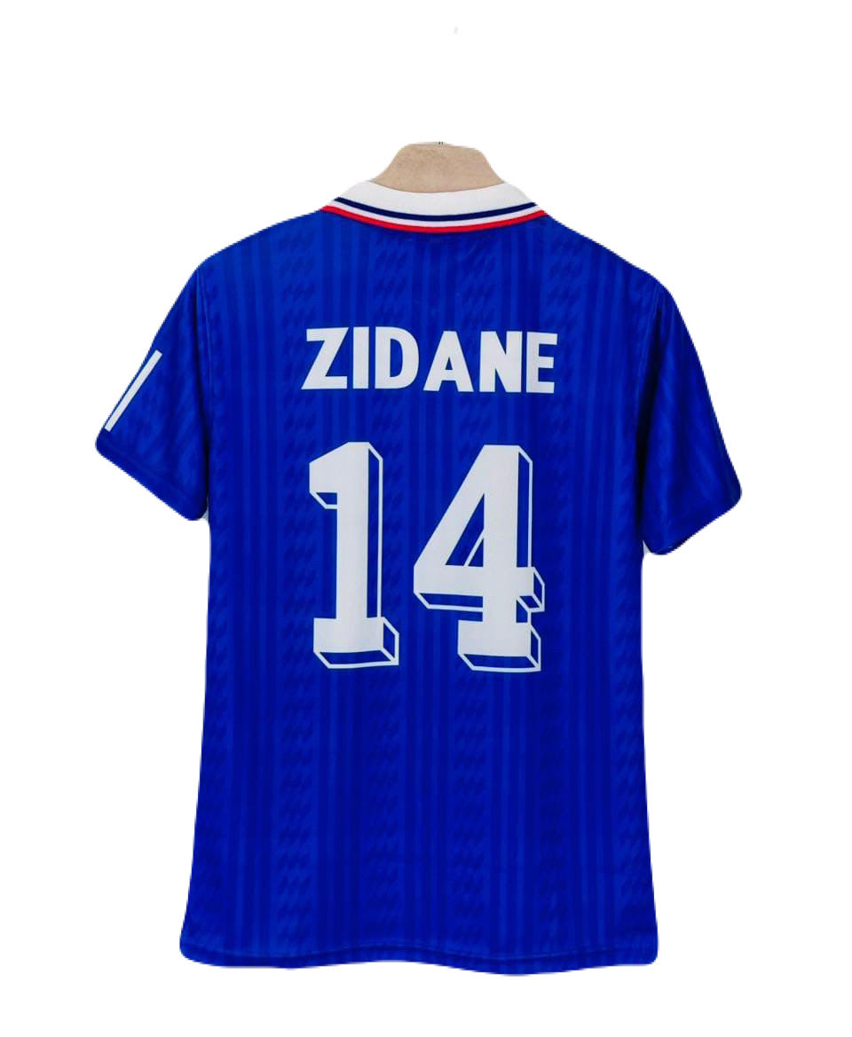 France 1994/96 Zidane Half sleeve Collar Sublimation - P1553 Ms Retro Store