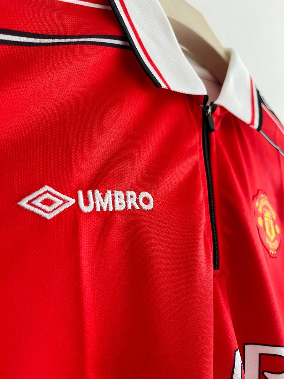 Manchester united 1998/99 Home jersey Beckham zip type P51 - ms retro store