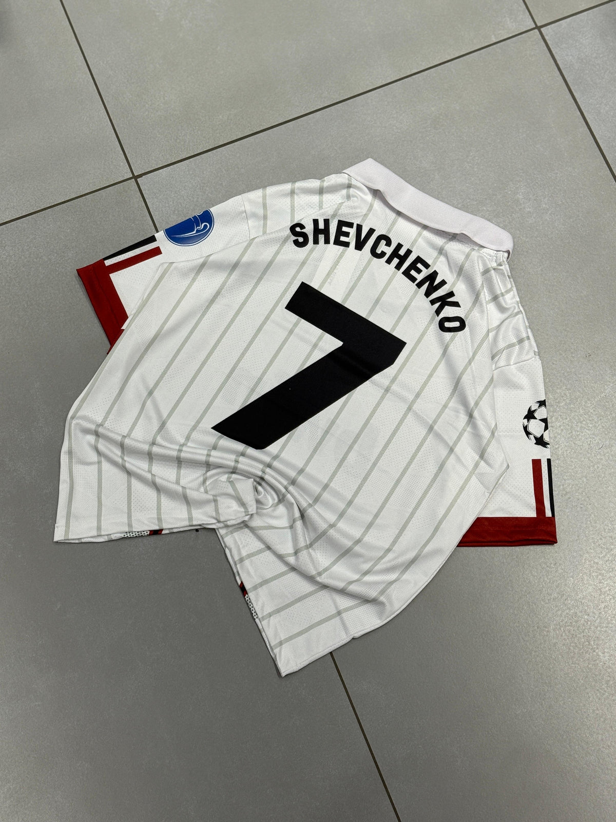 Shevchenko Ac milan 2000-02 away Premium Quality Collar Five Sleeve Sublimation Jersey - P2628