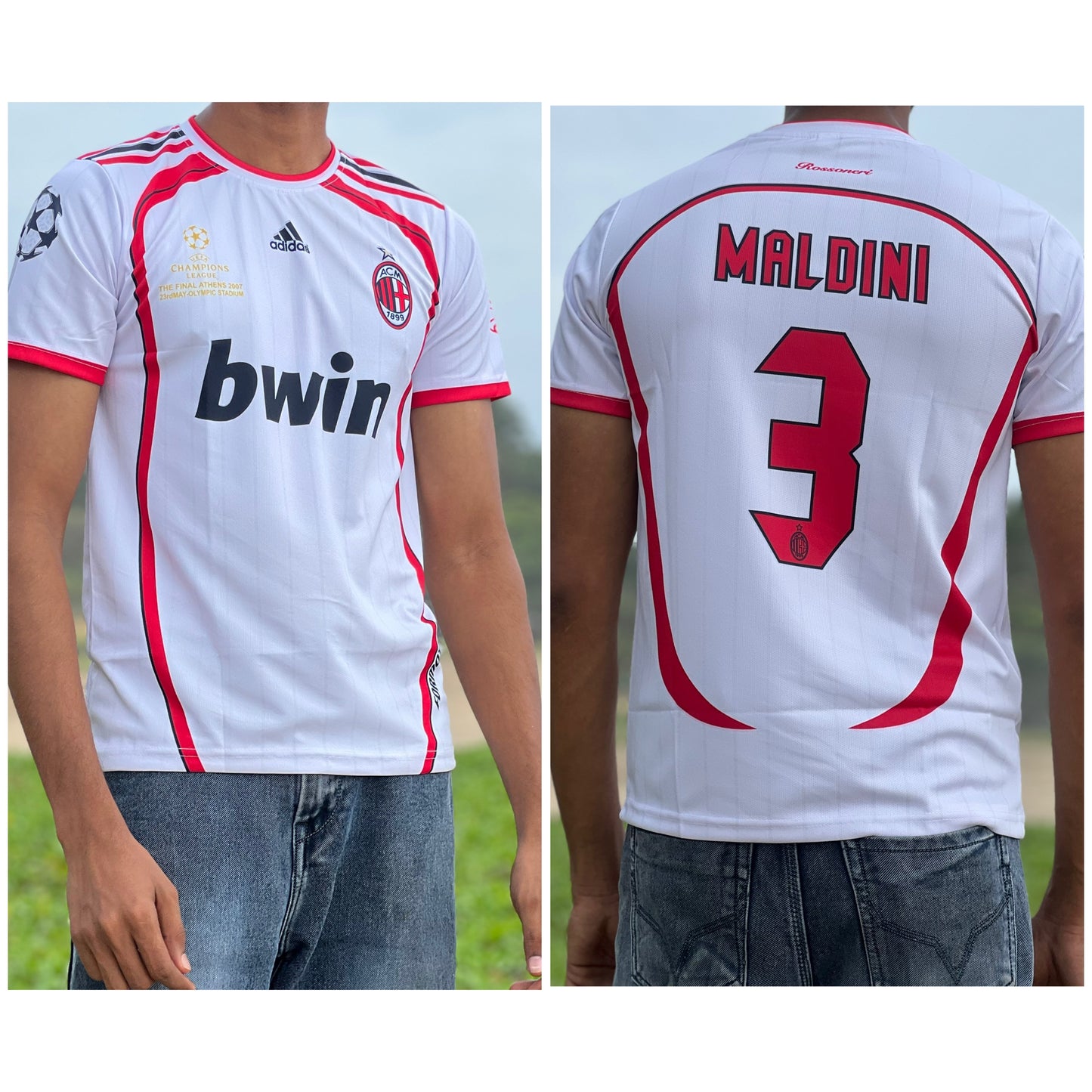 Acmilan 2007 ucl final edition MALDINI halfsleeve round neck- P297 ms retro store