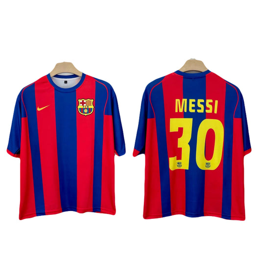 Fc Barcelona 2004-05 Home kit Messi Five sleeve - Ms Retro Store