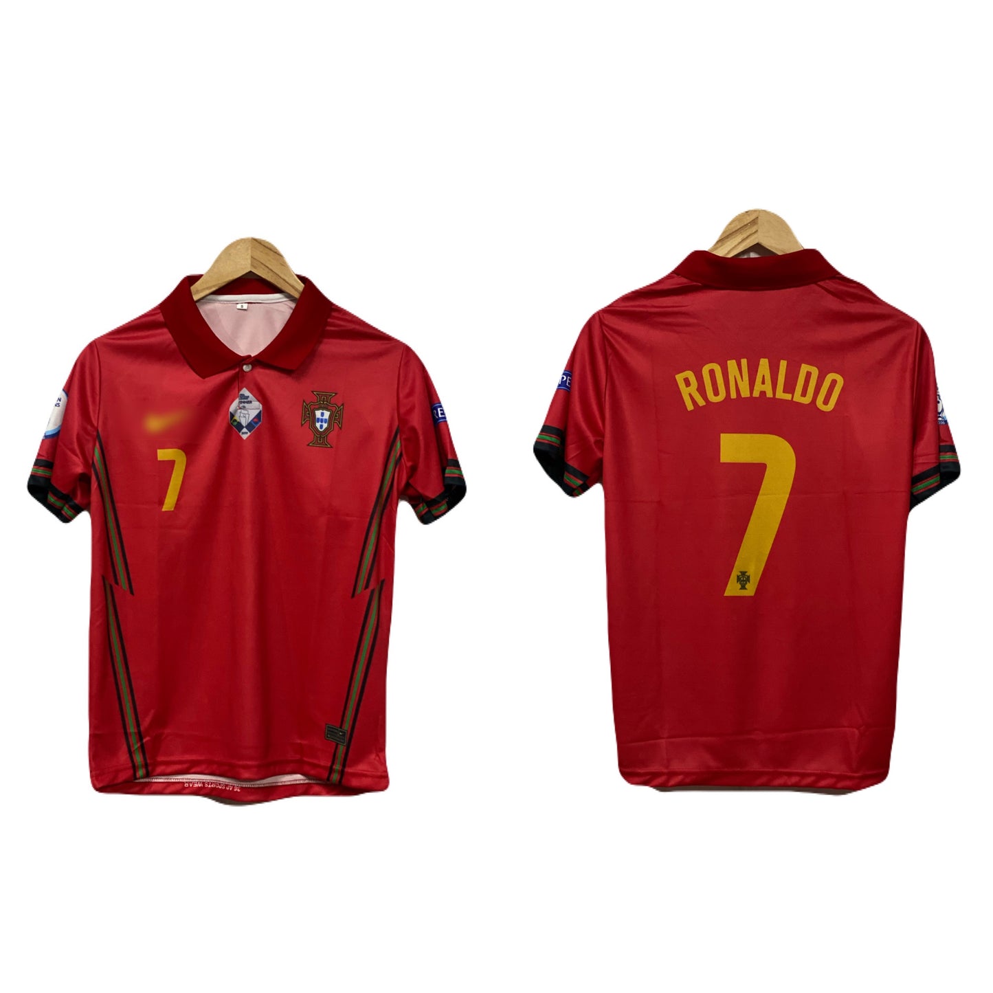 Portugal 2020 Home kit Ronaldo Half sleeve P515 - Ms Retro Store