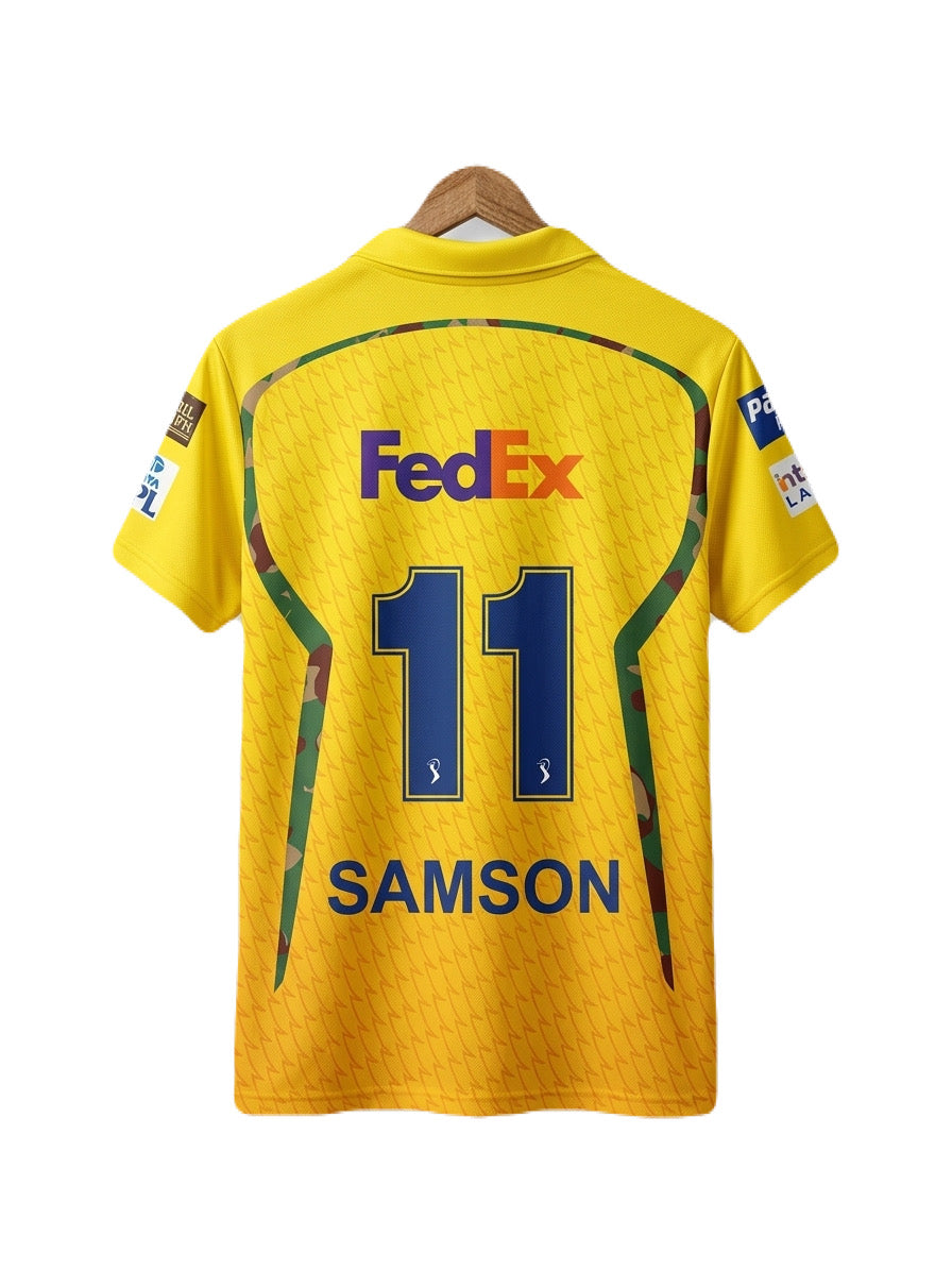 IPL Chennai super kings 2026 Sanju Samson Half sleeve collar sublimation CSK - P1422 Ms Retro Store