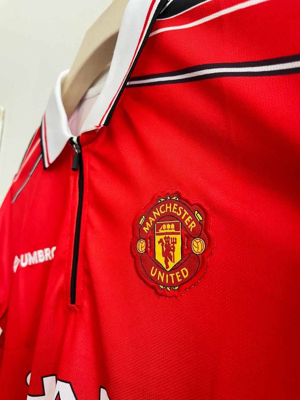 Manchester united 1998/99 Home jersey Beckham zip type P51 - ms retro store