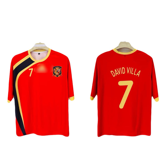Spain 2009 home jersey david villa - ms retro store