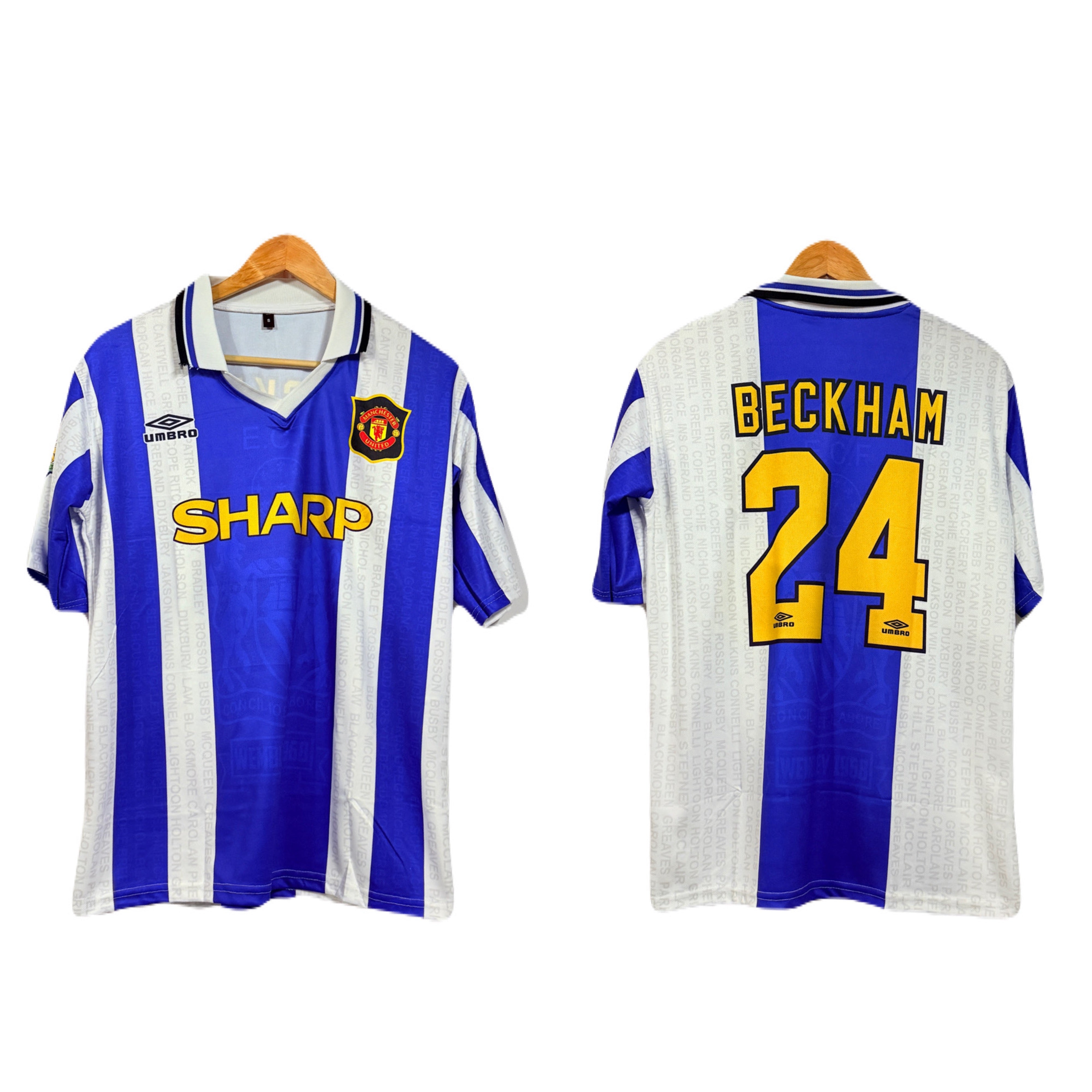 Manchester United 1994-96 Beckham Five Sleeve - P974 Ms Retro