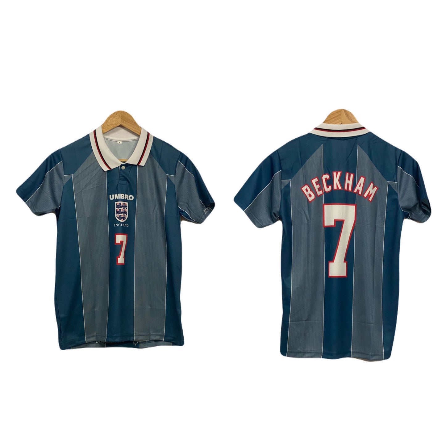 England 1996 kit Beckam Collar Half sleeve - P101 - Ms Retro Store