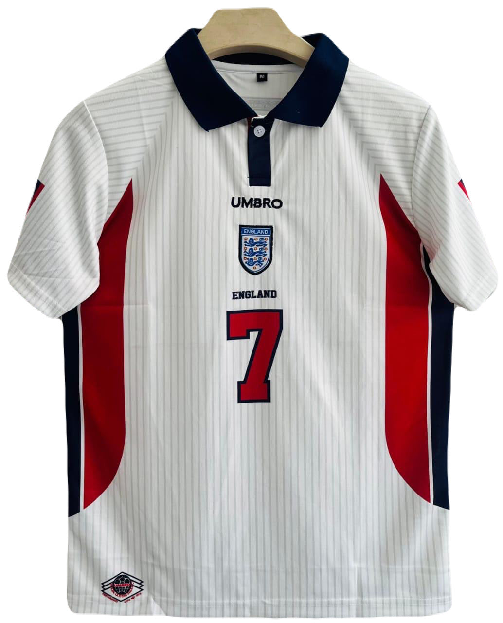 England 1998 Home kit Polo Five sleeve - Ms Retro Store