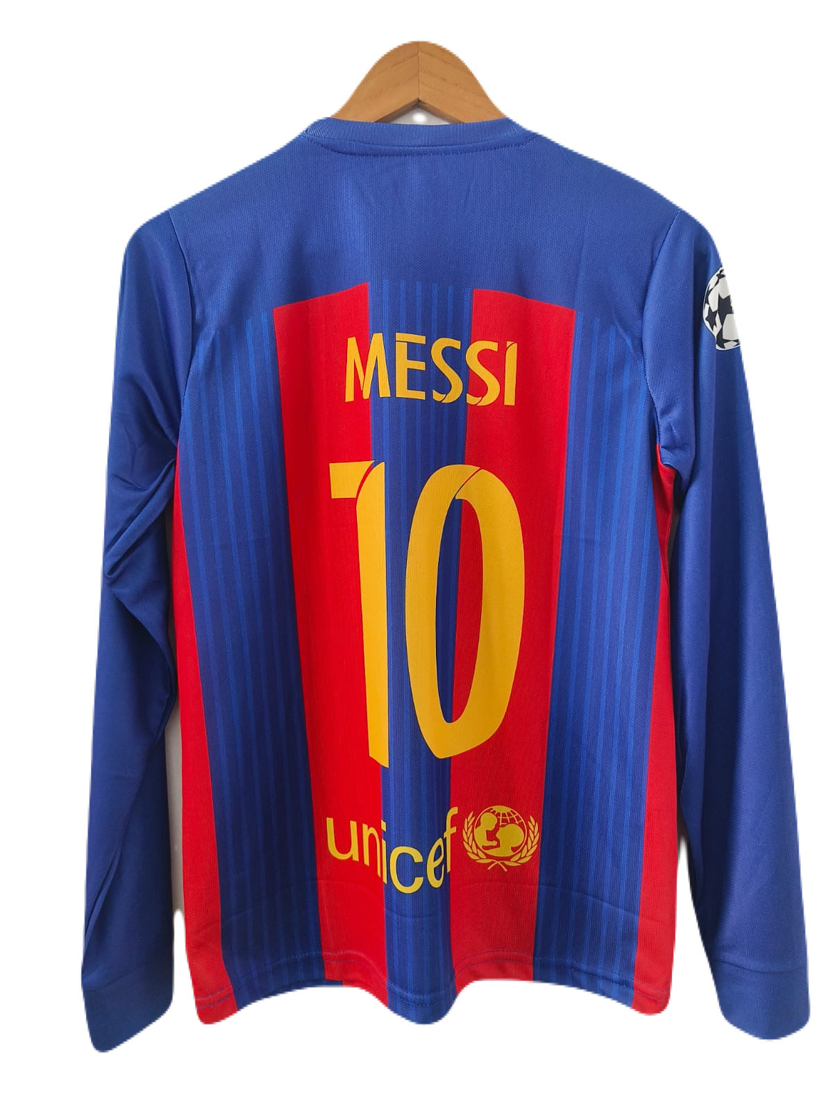 FC Barcelona 2016-17 home kit leo messi full sleeve embroidery - ms retro store