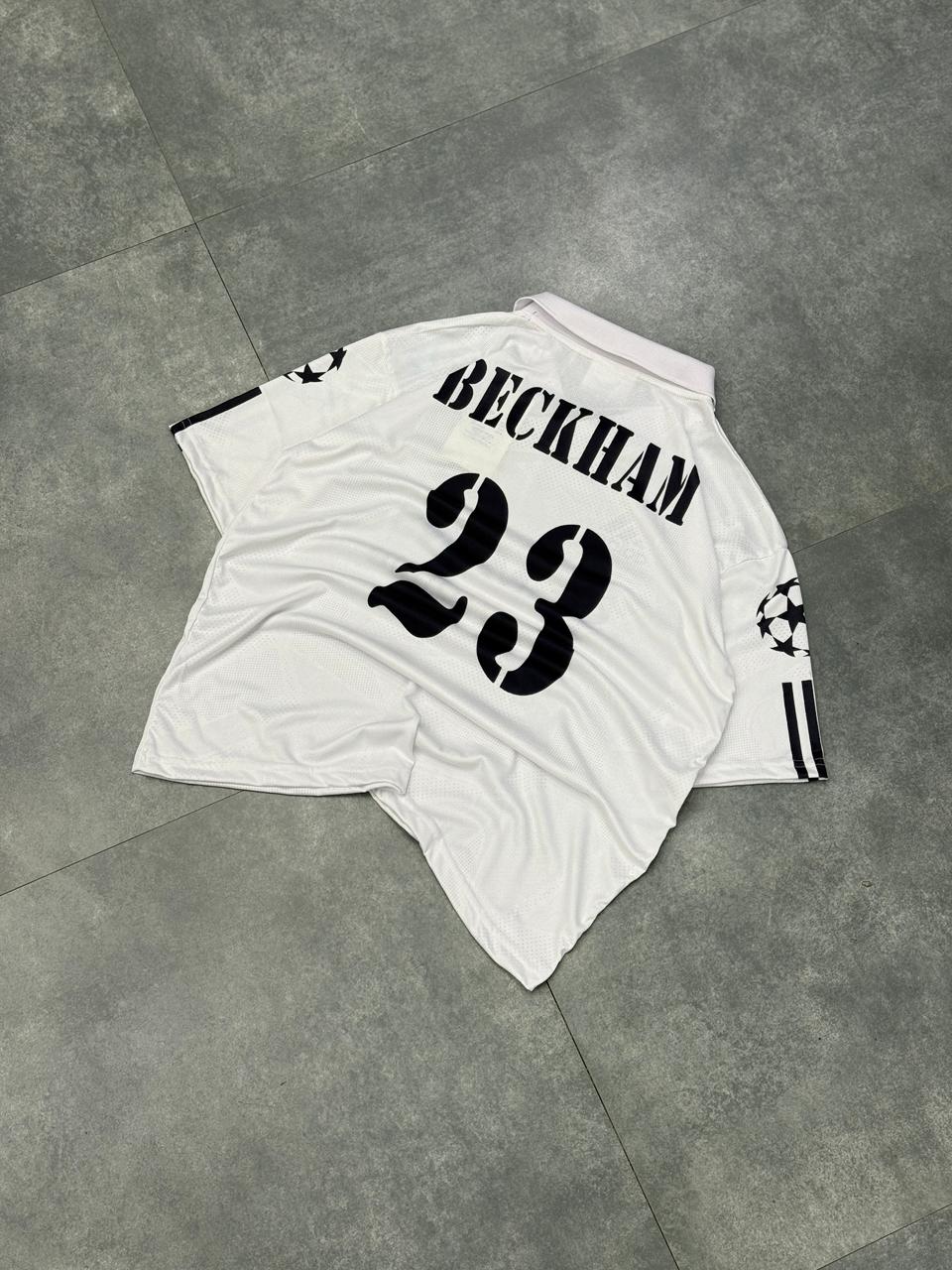 Real madrid 2003-04 retro home beckham Premium Quality Collar Five Sleeve Sublimation Jersey - Ms Retro Store