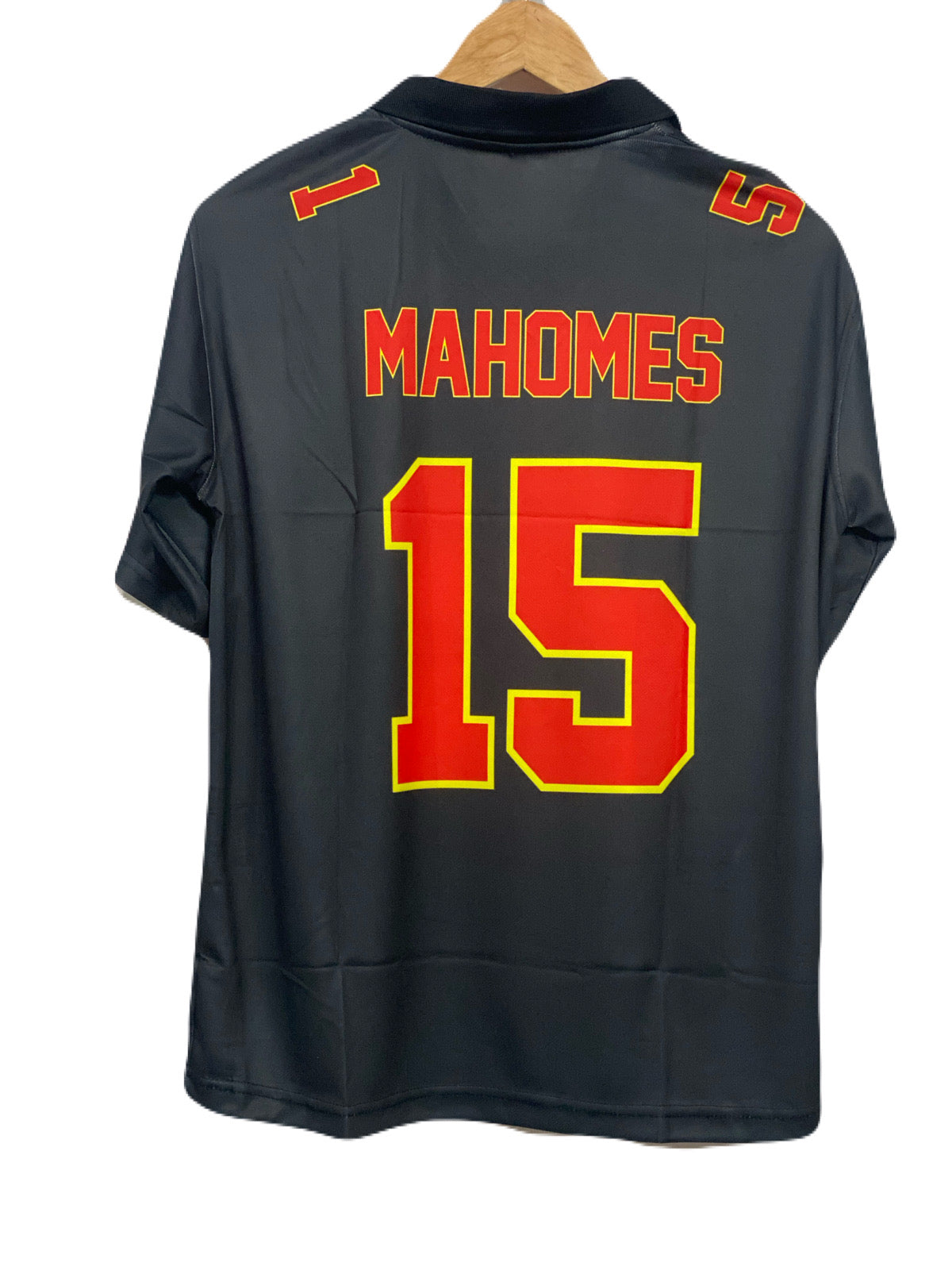Men's Kansas City Chiefs Patrick Mahomes Black Super Bowl LVIII Carbon Fashion Five sleeve Jersey - P733 - Ms Retro Store
