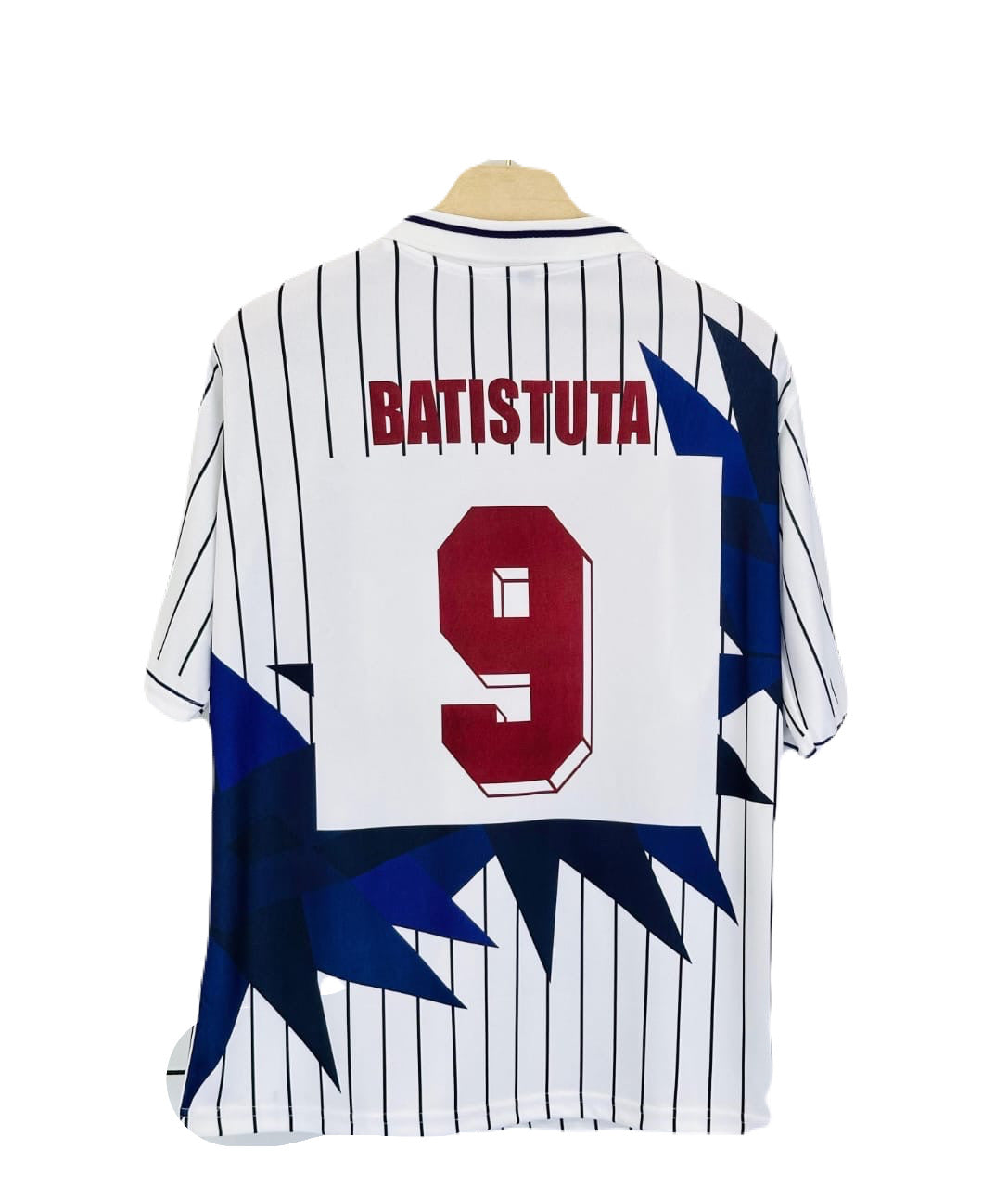 Fiorentina 1991-92 Away Batistuta Five sleeve Collar - Ms Retro Store