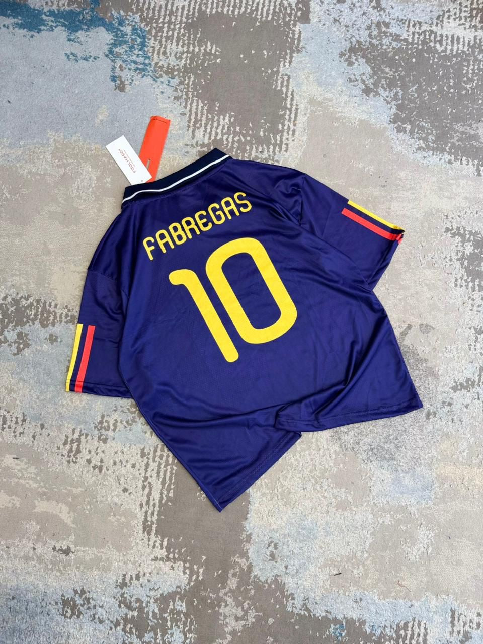 Spain national team kit Fabregas Five Sleeve - Ms Retro Store