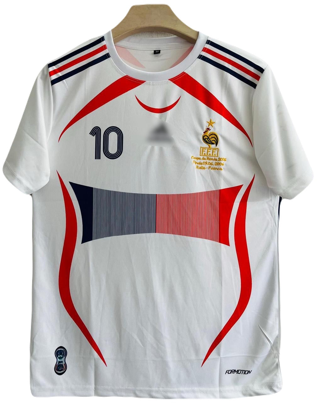 France 2006-07 Away Kit Zidane Half sleeve Embroidery- Ms Retro Store