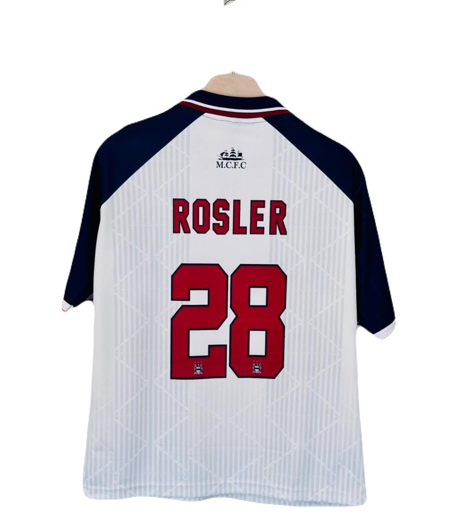 Manchester City 1997/98 Rosler away Five sleeve - Ms Retro Store