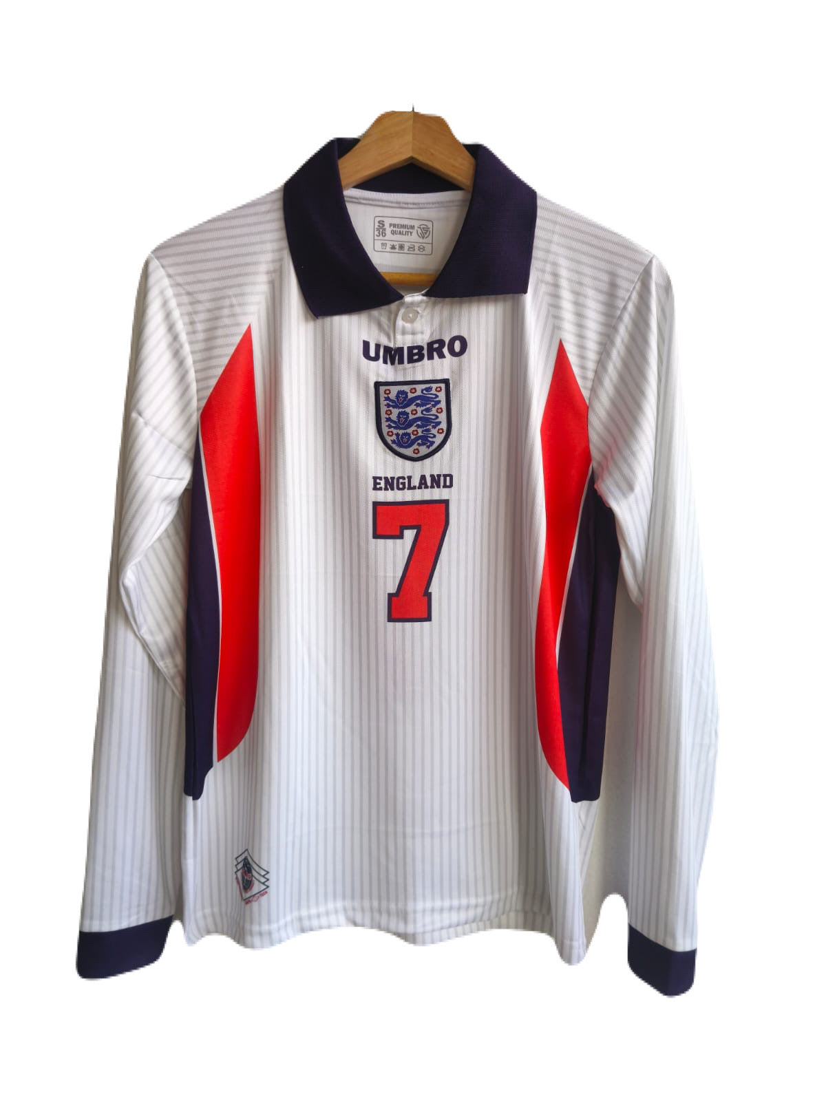 England beckham vintage jersey full sleeve collar type P16 - ms retro store