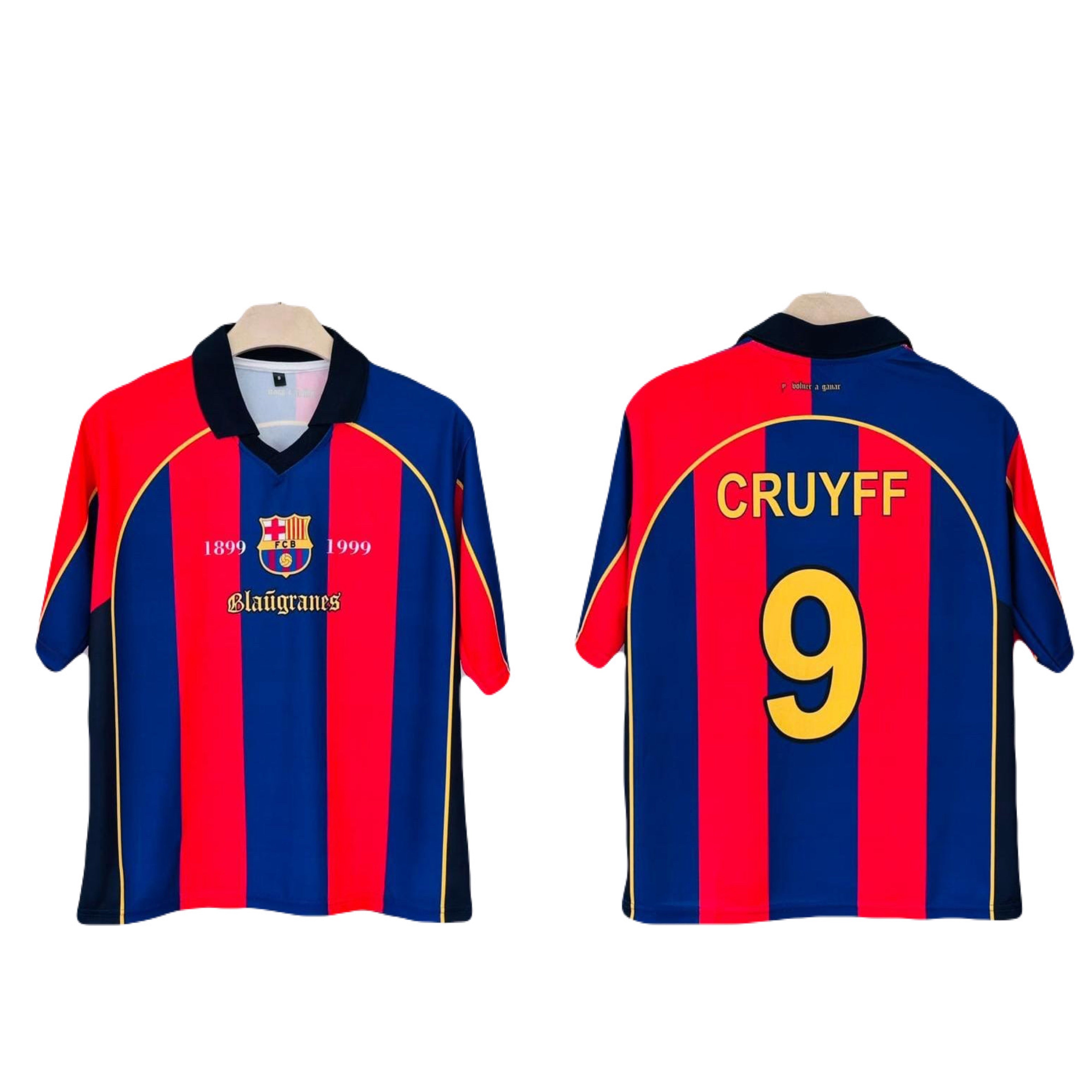 Fc Barcelona 2001-02 Home Kit Cruyff Five Sleeve - P1541 Ms Retro