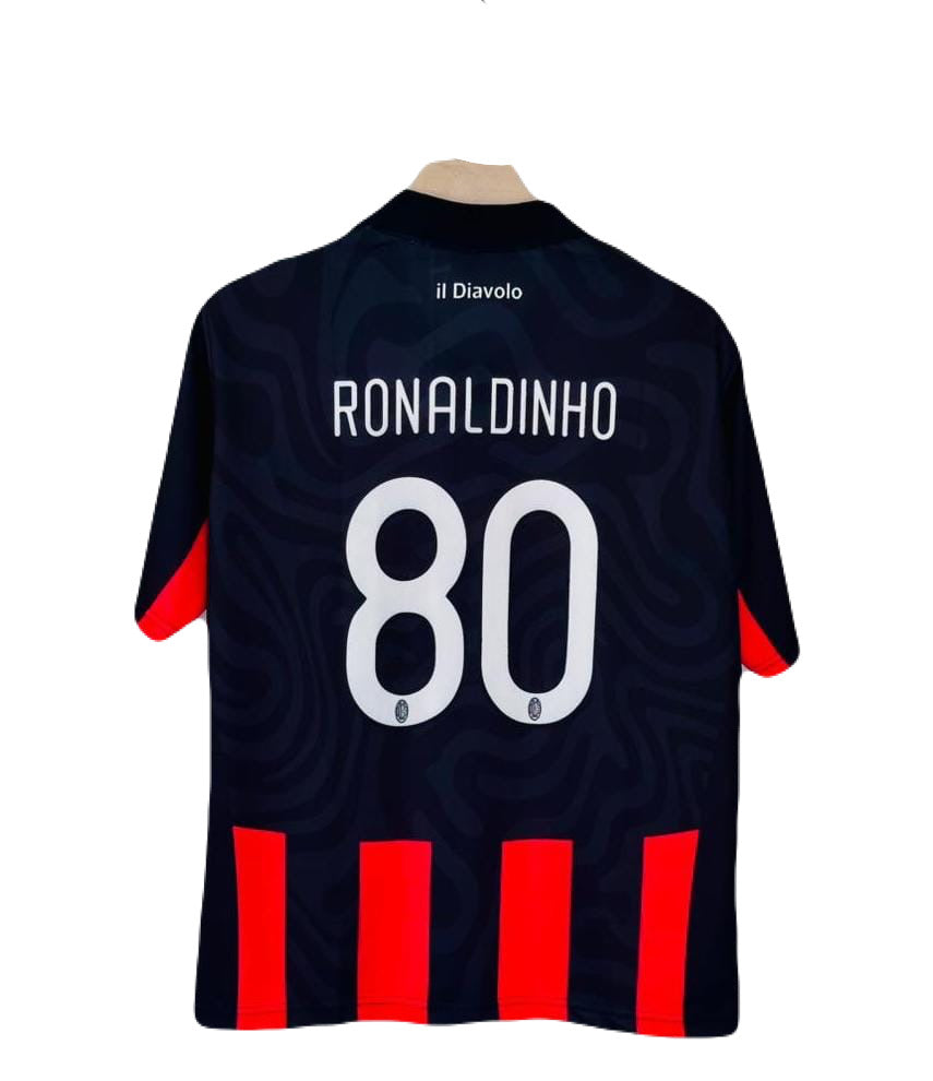 Ac Milan 2008-2010 home jersey Ronaldinho Five sleeve - P2000 ms retro store