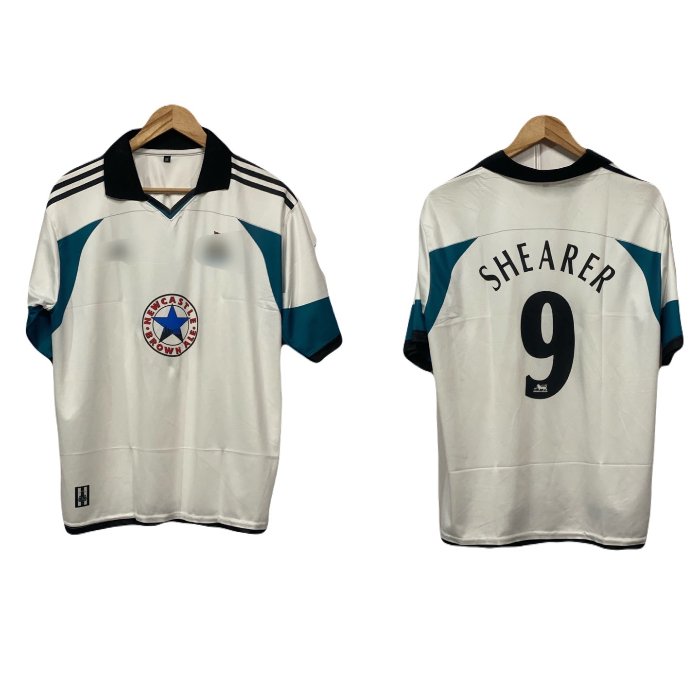 NewCastle United 1999-00 Away kit Shearer Five sleeve - P688 Ms