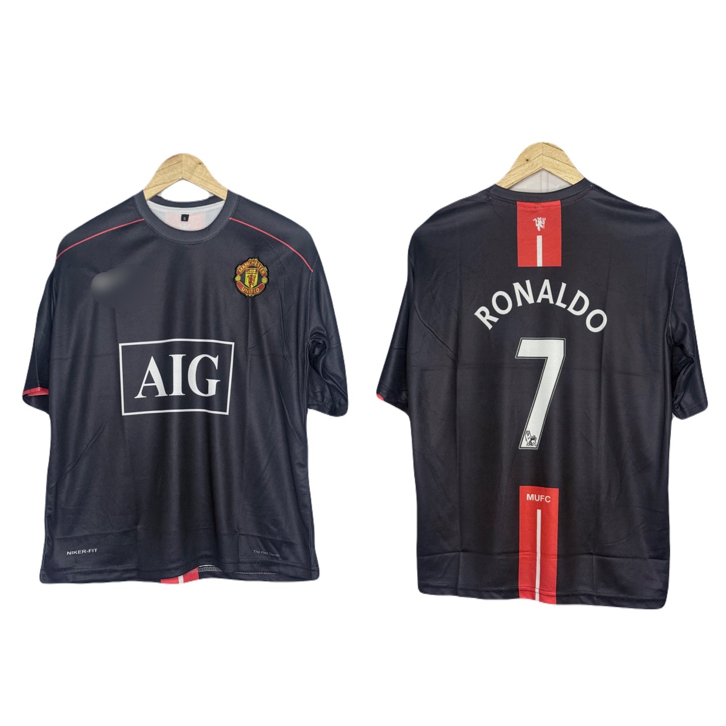 Manchester United 2007-08 Away Kit Ronaldo Five Sleeve - P387 Ms
