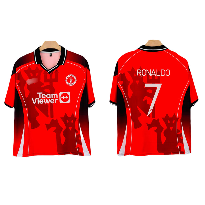 Ronaldo Manchester united Home Five Sleeve collar Sublimation Jersey - P2644