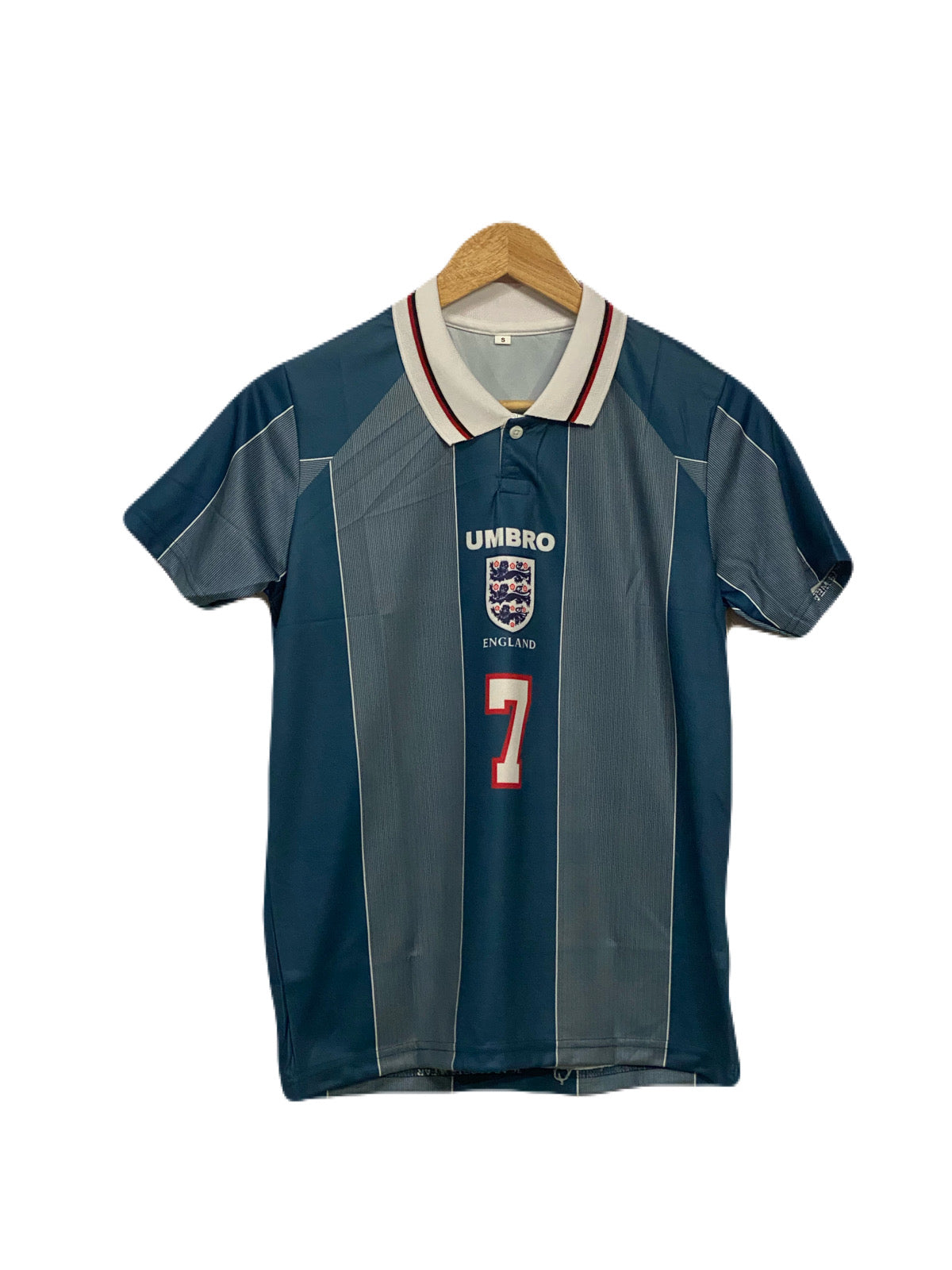 England 1996 kit Beckam Collar Half sleeve - P101 - Ms Retro Store