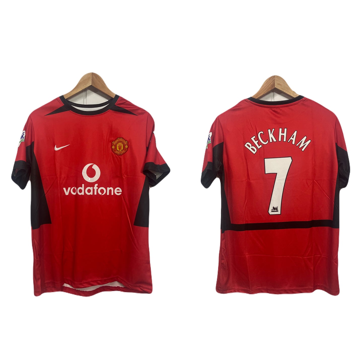 Manchester United 2002-03 Home kit Beckham half sleeve Embroidery - P424 - Ms Retro Store