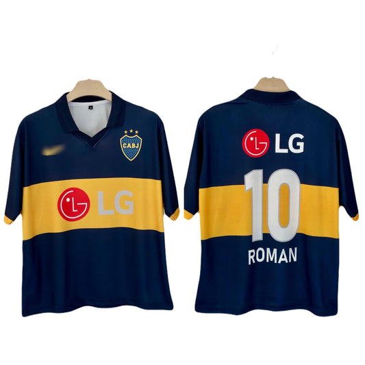 Boca juniors 2009-10 Home kit Roman Five sleeve - Ms Retro Store