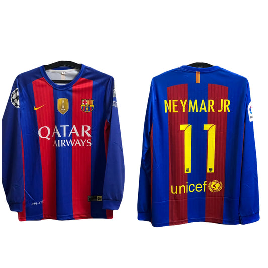Fc barcelona 2016/17 home kit neymar full sleeve - P659 ms retro store
