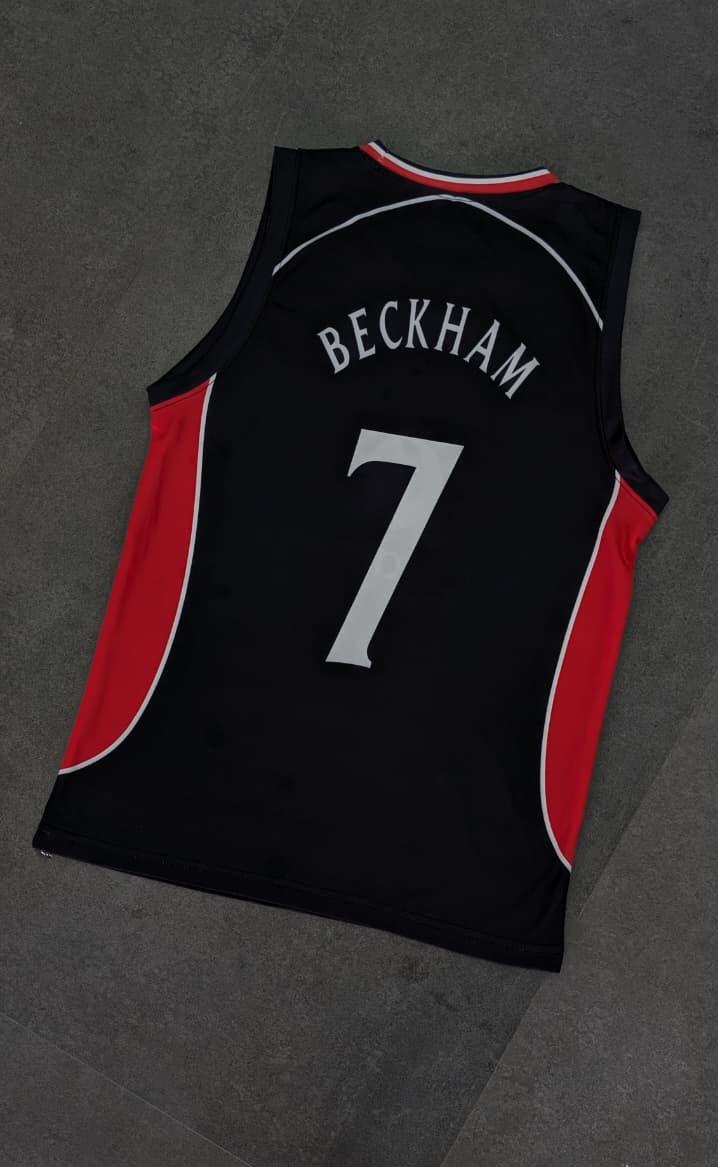 Manchester united beckham sleevless bibs sublimation -P1659 ms retro store