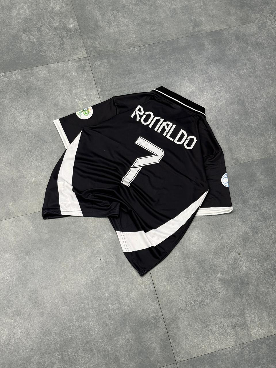 Real madrid retro away ronaldo Premium Quality Collar Five Sleeve Sublimation Jersey - Ms Retro Store