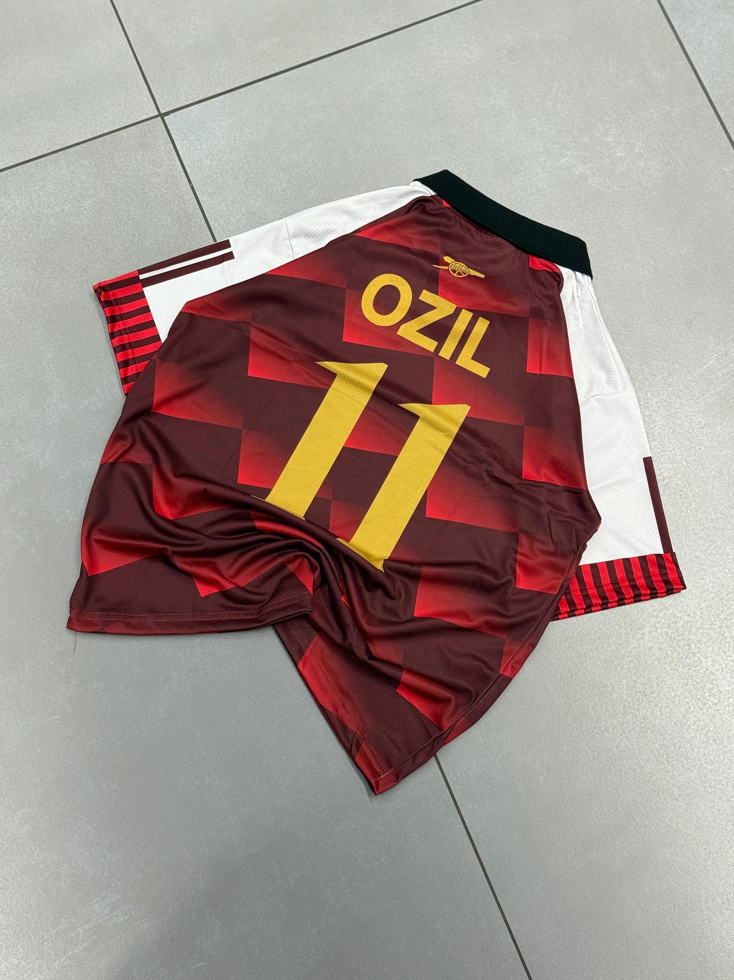 Arsenal special edition 'The Gunners' Ozil Premium Quality Collar Five Sleeve Sublimation Jersey - Ms Retro Store