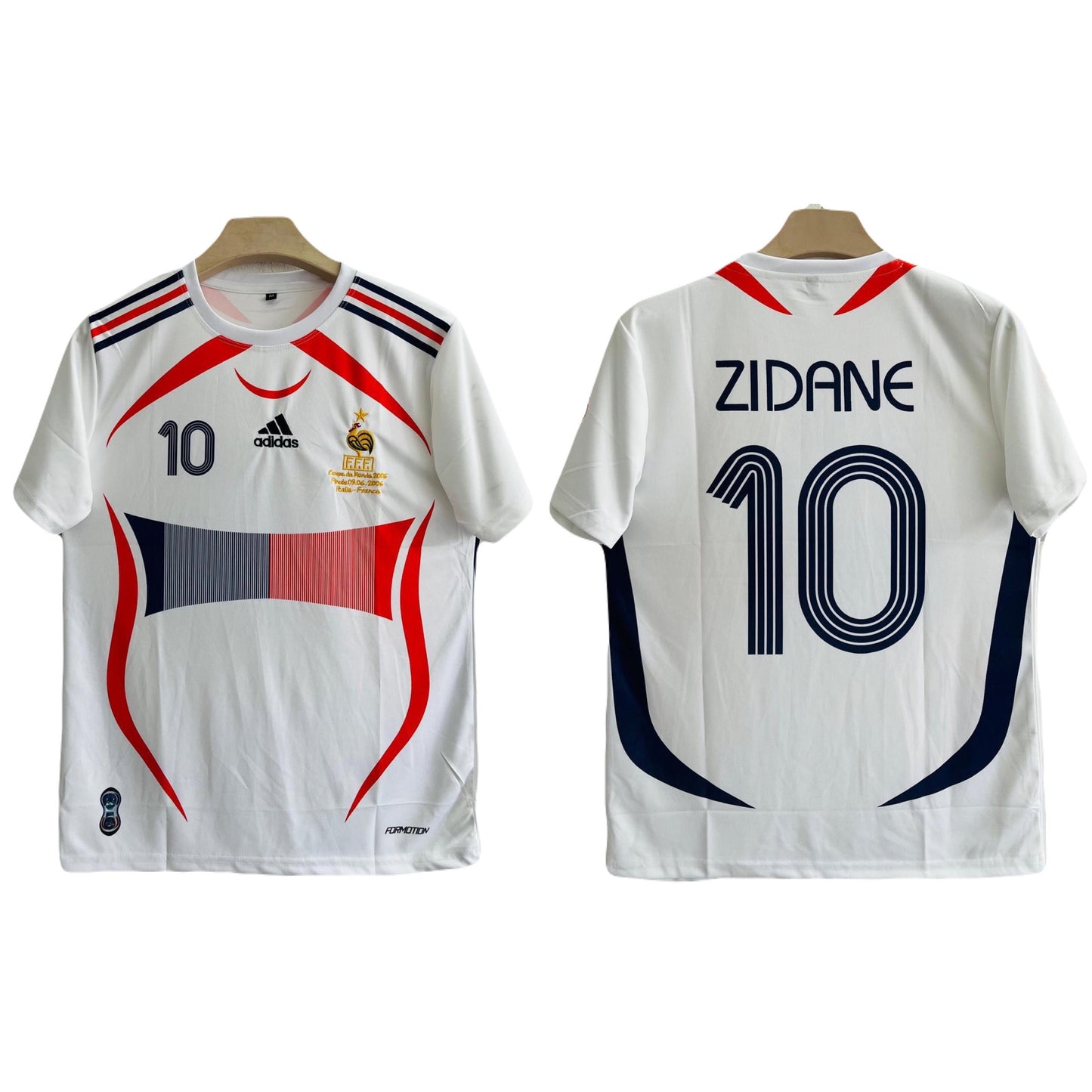 France 2006-07 Away Kit Zidane Half sleeve Embroidery- Ms Retro Store