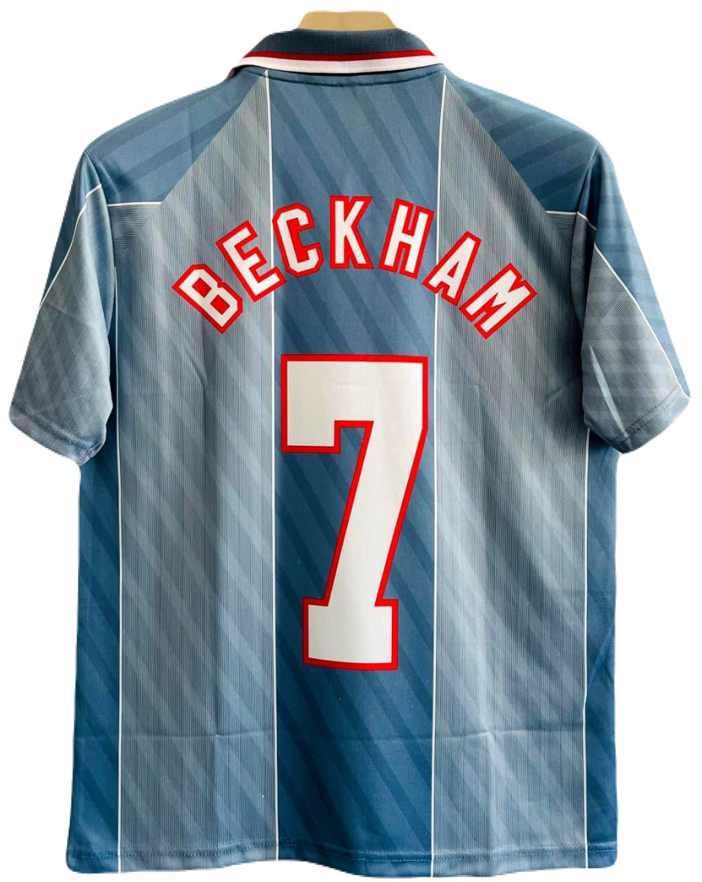 England 1996 Away kit Beckham Embroidery Half sleeve - Ms retro store