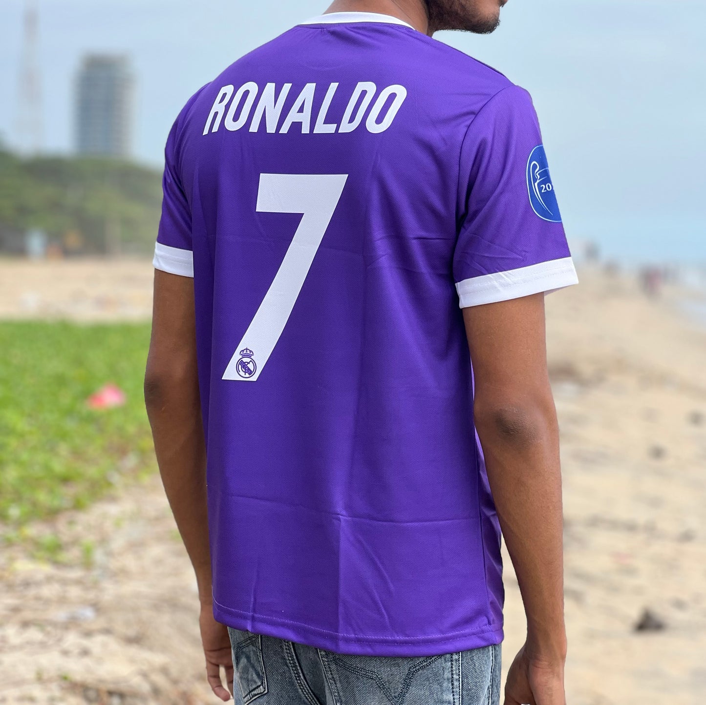 Realmadrid purple 2017 final ucl edition ronaldo 7 halfsleeve- P704 ms retro store