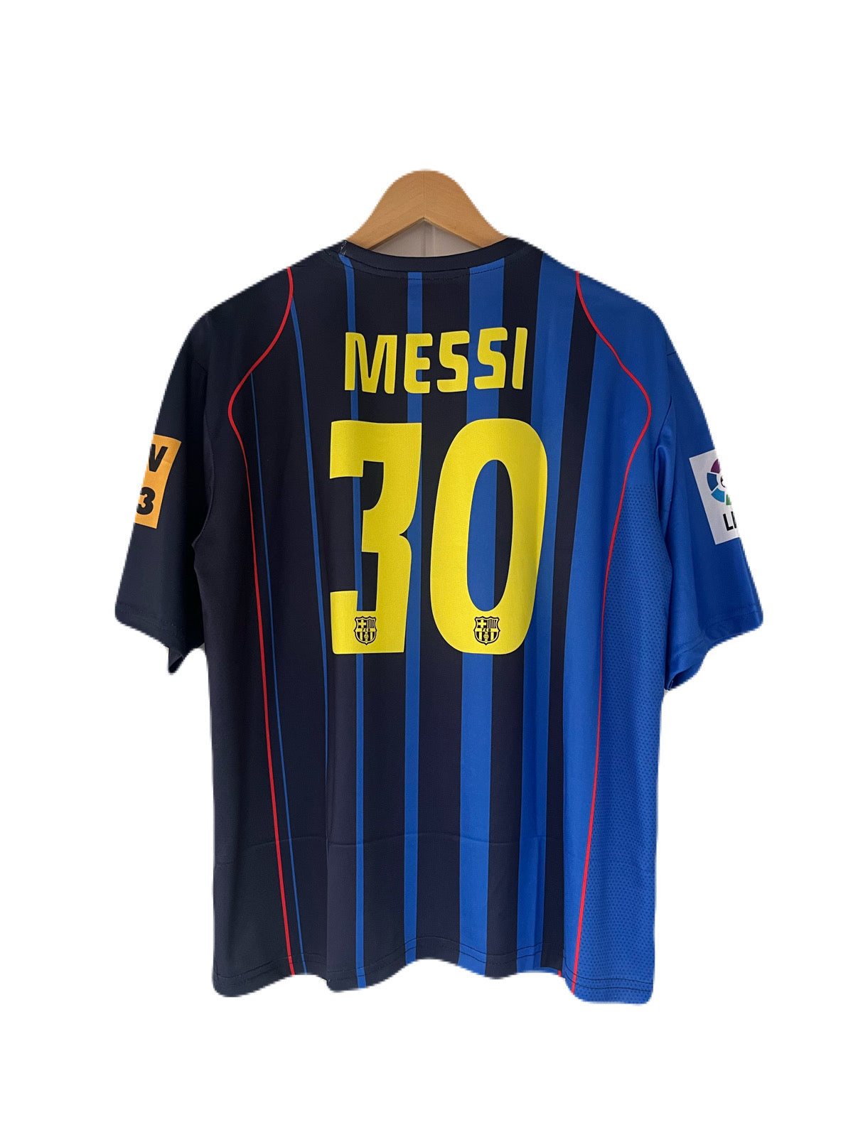 Barcelona Retro Away Messi Five Sleeve Embroidery Jersey -P1183 Ms Retro Store