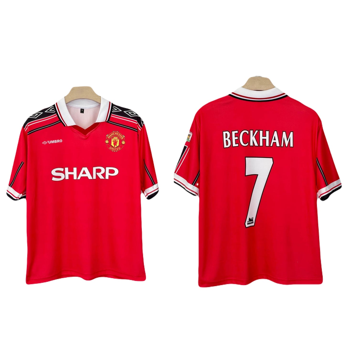 Manchester United Fc 1998-99 Home kit Beckham Five sleeve - Ms Retro Store