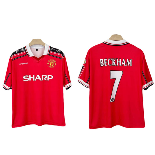 Manchester United Fc 1998-99 Home kit Beckham Five sleeve - Ms Retro Store