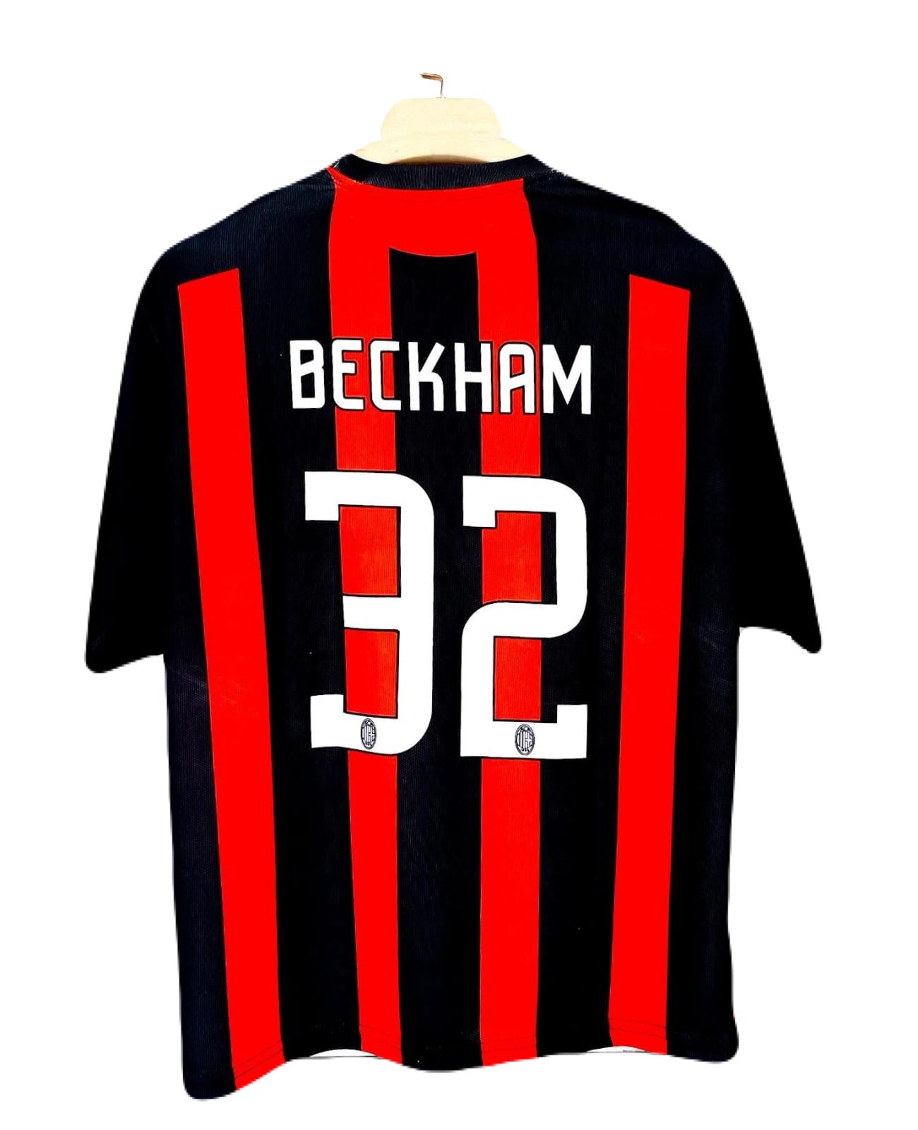 Ac milan 2008/09 home jersey beckham five sleeve - ms retro store