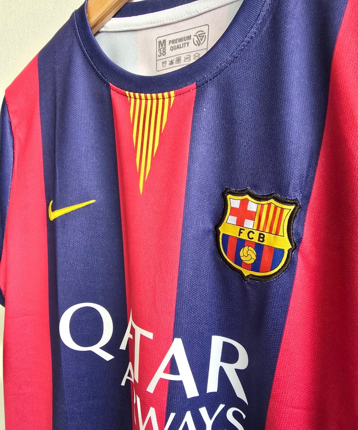 Messi 2015 Barcelona home jersey embroidery  - ms retro store