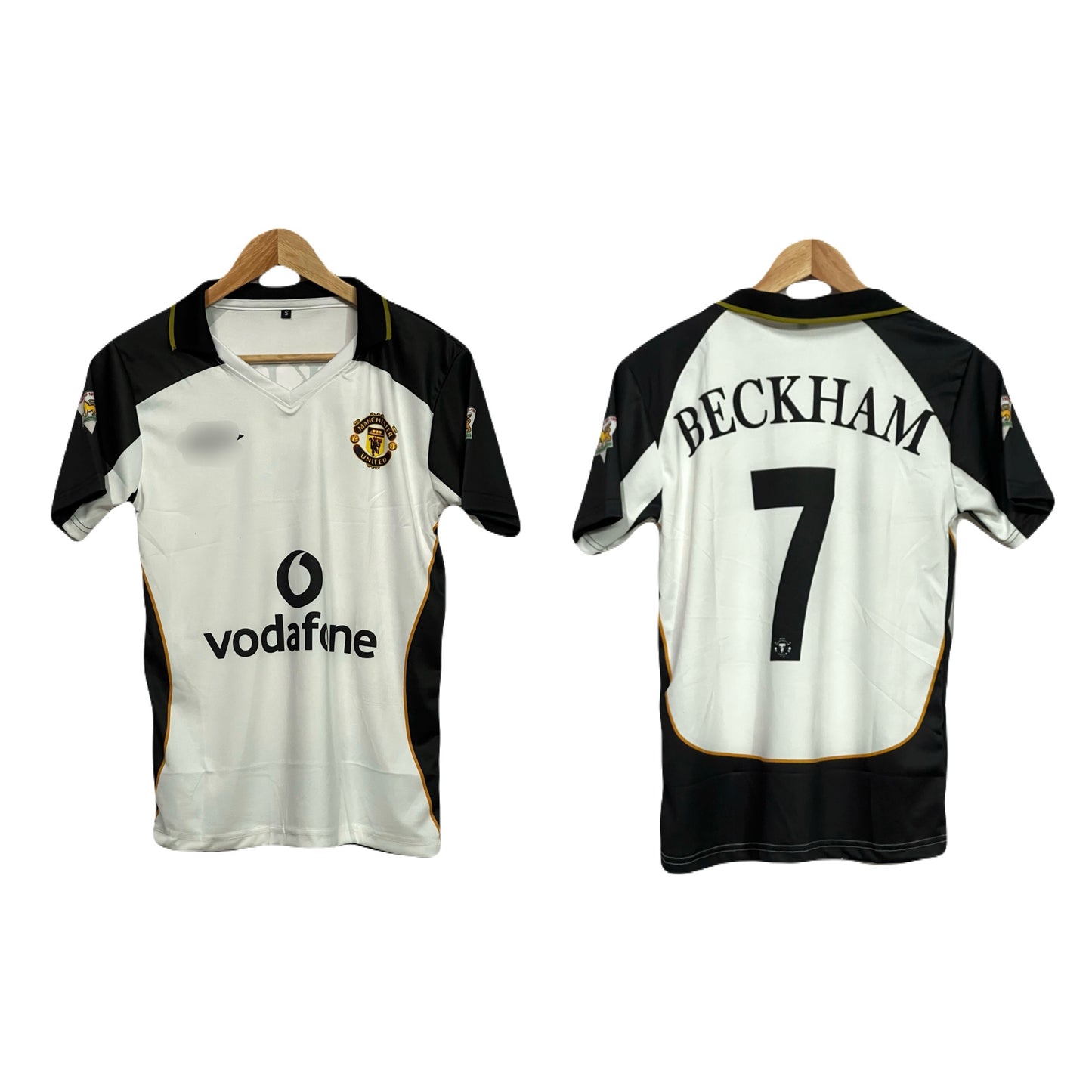 United vintage beckham yellow white jersey P8 - Ms retro store