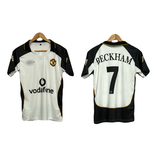 United vintage beckham yellow white jersey P8 - Ms retro store