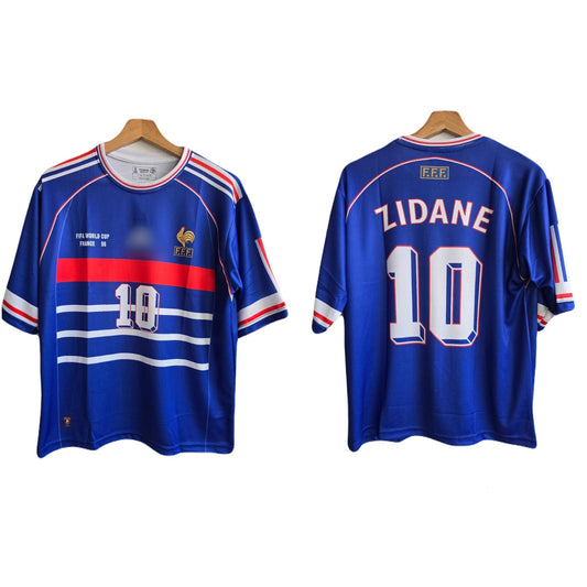 1998 fifa world cup france zidane jersey five sleeve - p107 -ms retro store