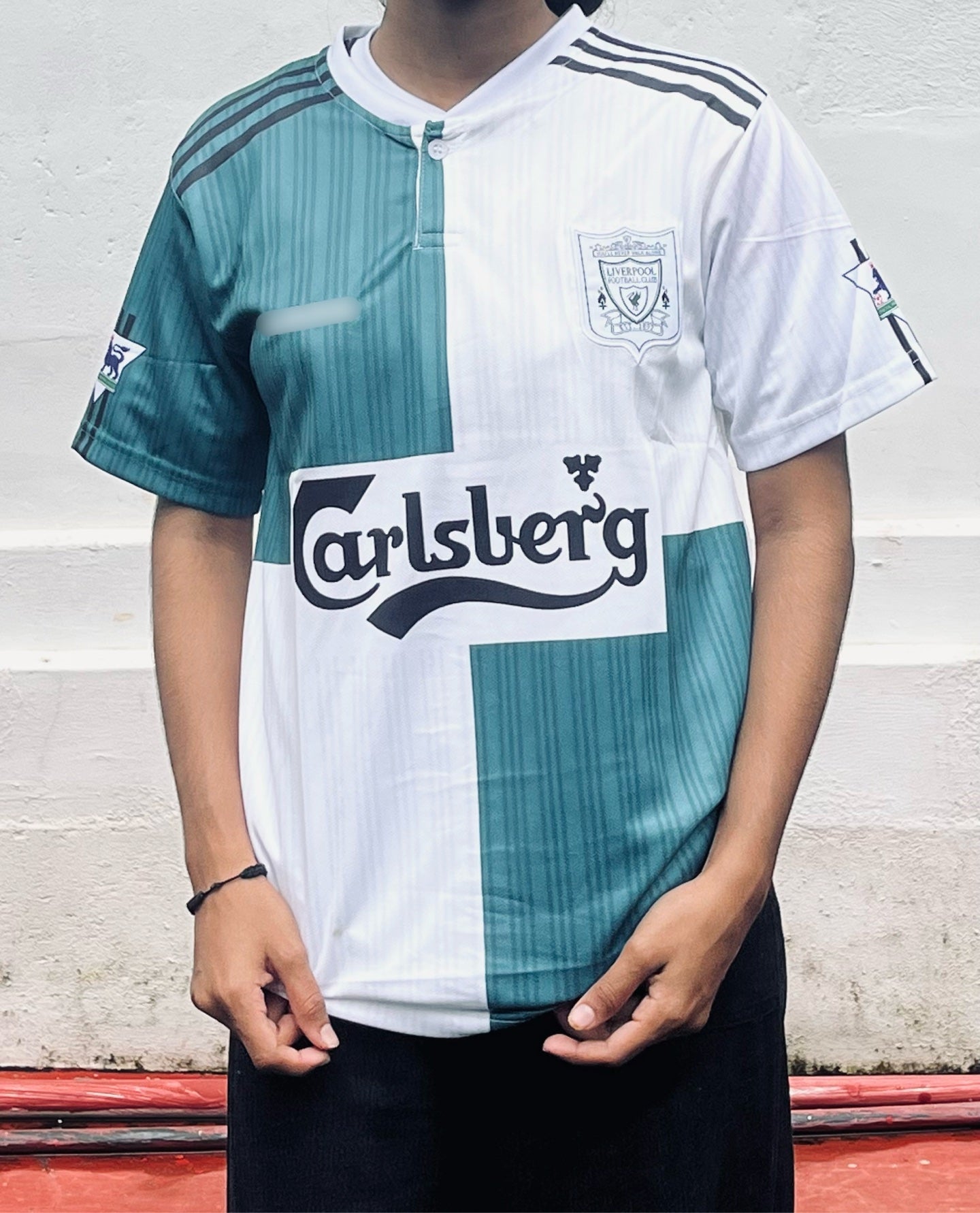 Liverpool 1995/96 away jersey half sleeve polo type - ms retro store