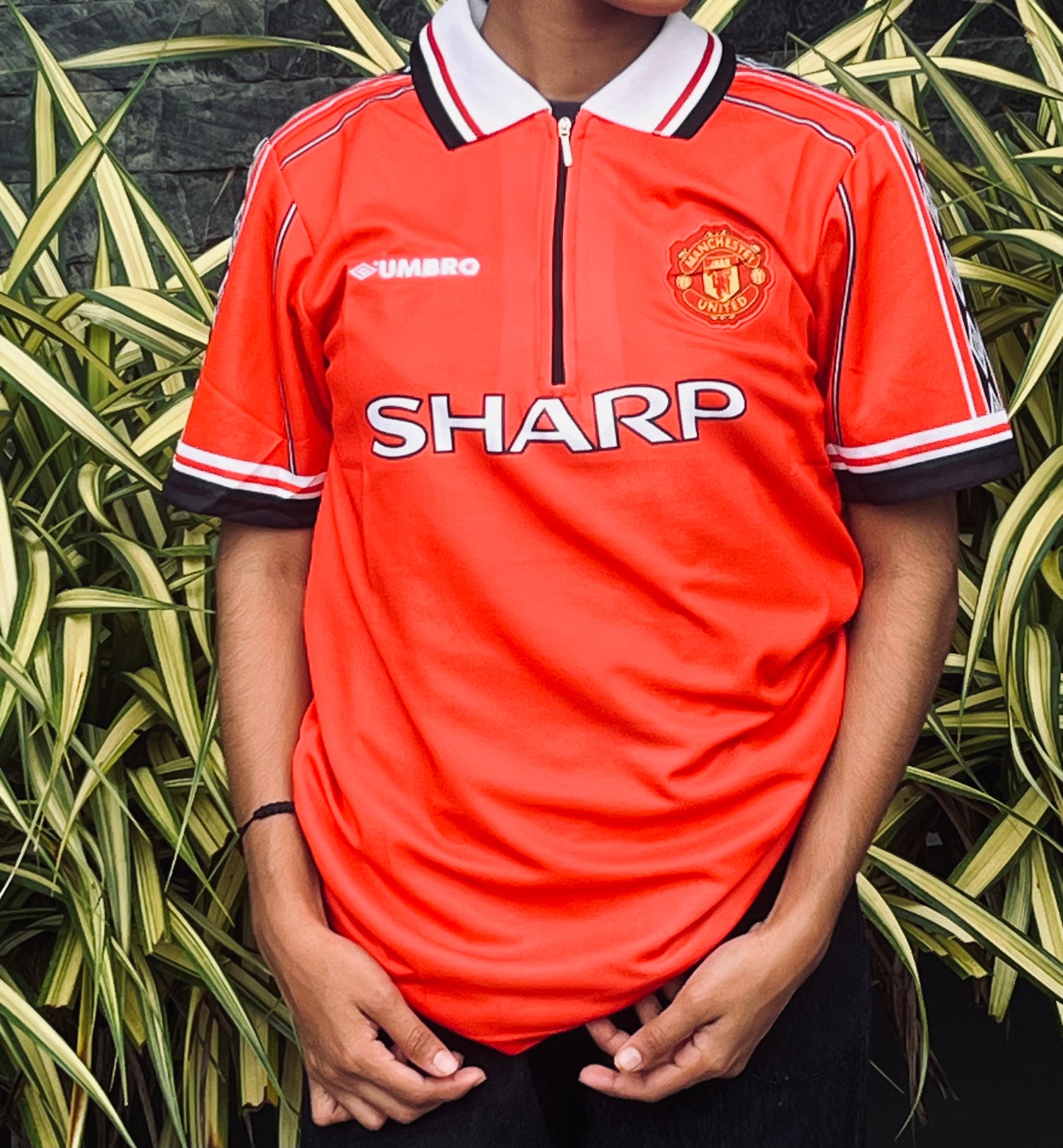Manchester united 1998/99 Home jersey Beckham zip type P51 - ms retro store