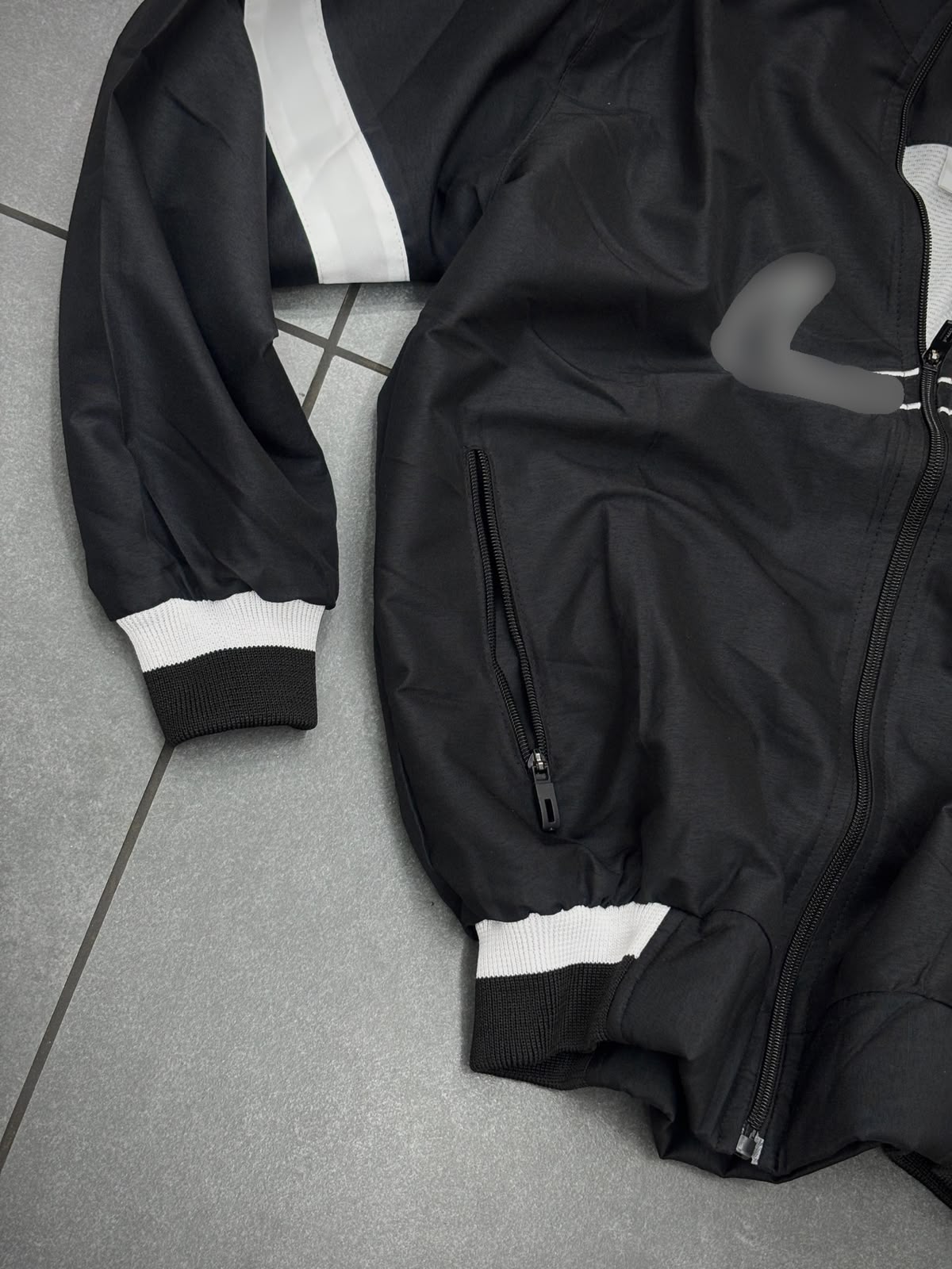 Track jacket Black colour full sleeve zip type - P2799