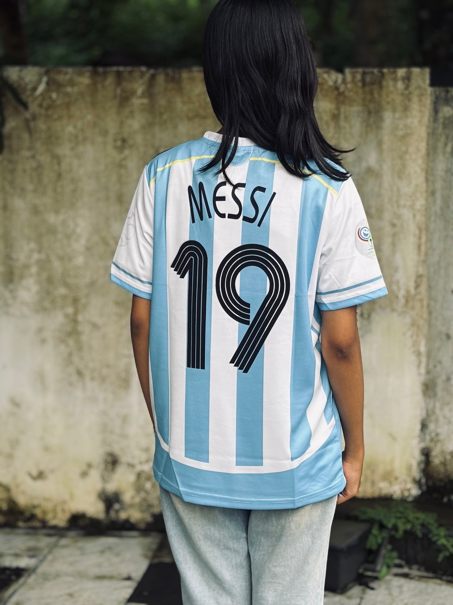 Argentina 2006 home five sleeve jersey messi - P778 ms retro store